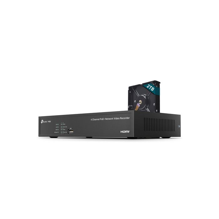 VIGI NVR1004H-4P-2TB PoE+ NVR 4-kanaals recorder met 2TB opslag