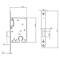 Mauer woningbouwslot binnendeur 50 mm