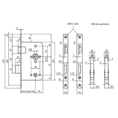 Mauer insteekslot utiliteitsbouw DIN 18251 klasse 3