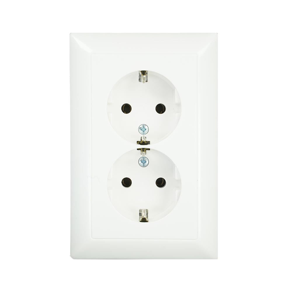 JUNG stopcontact 2-voudig met randaarde 16A 250V - AS5015 alpin wit (AS5015WW)