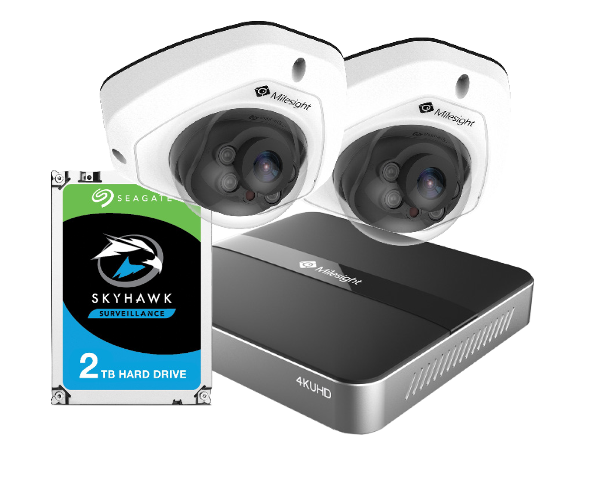 Milesight MS-KIT-DOME - 5 Megapixel Dome Camera Set - 2 TB HDD - NVR