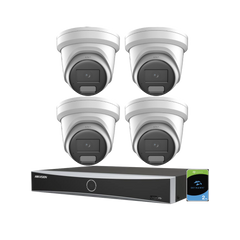 Hikvision 4K beveiligingsset met 4 kleurennachtzicht camera’s & afschrikking