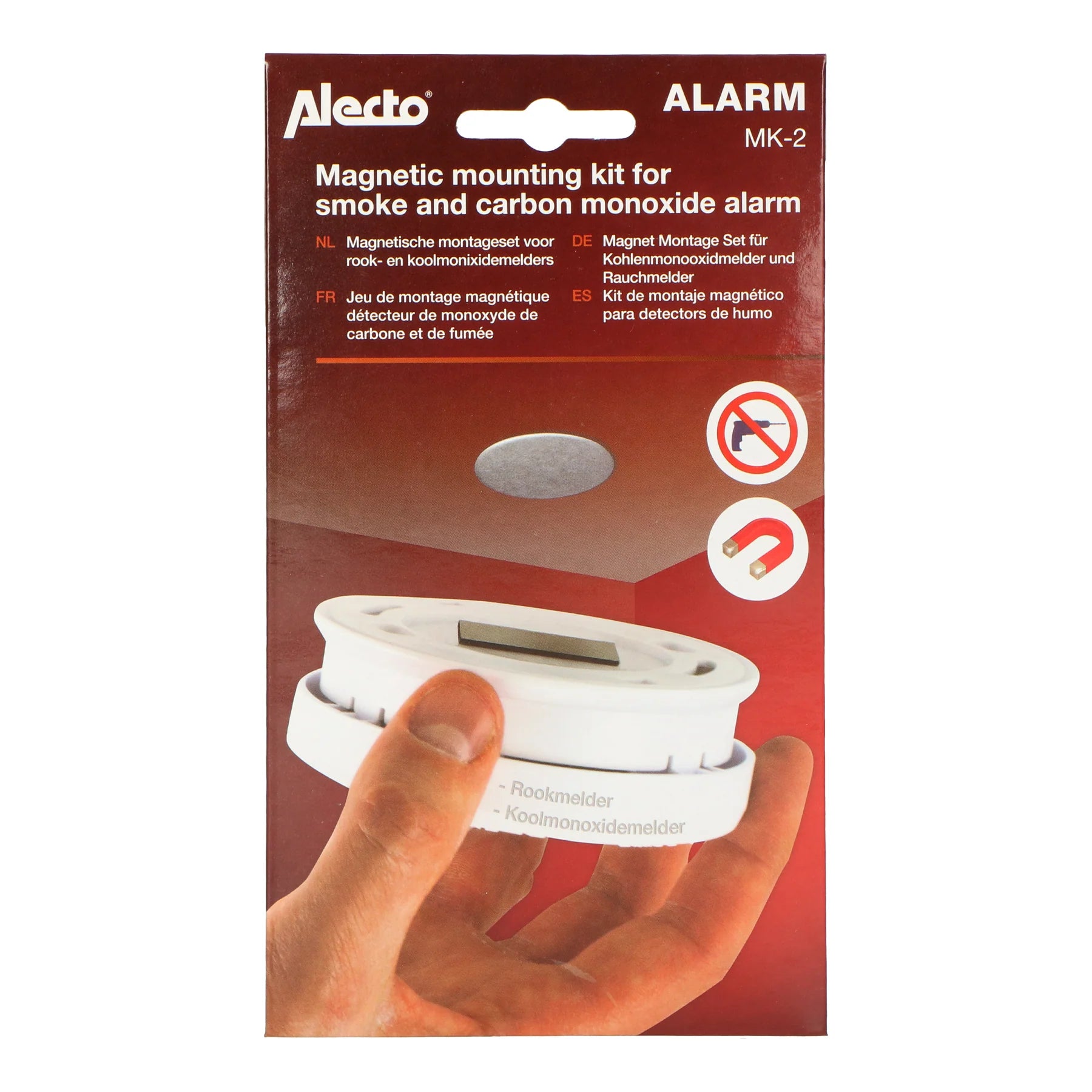 Alecto MK-2 - Magnetische montageset voor rook- en koolmonixidemelders