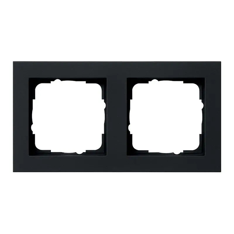 Gira E2 - Afdekraam 021209 Zwart mat