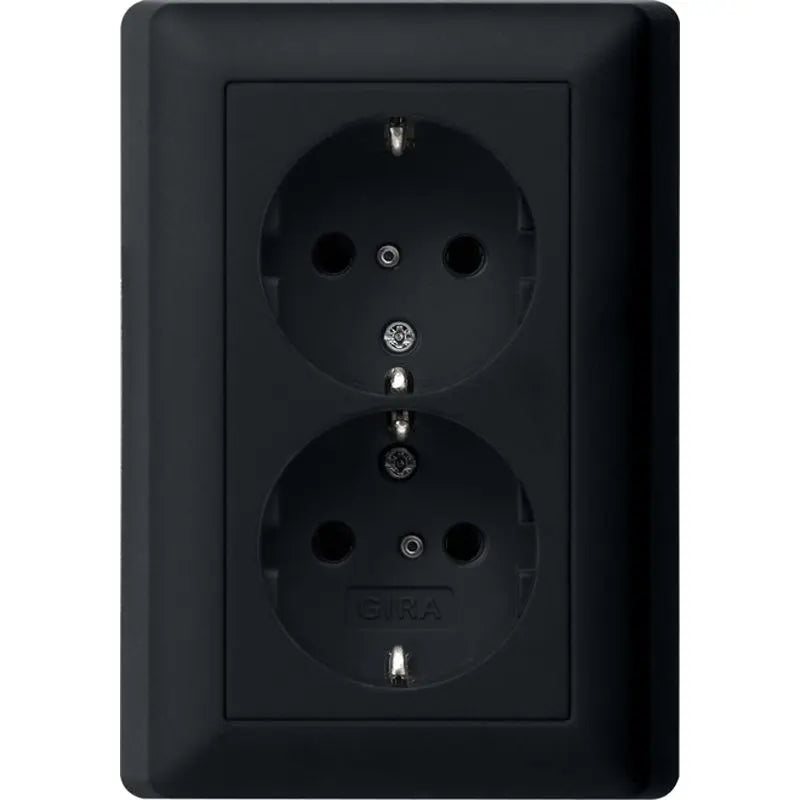 Gira Systeem 55 - Wandcontactdoos 783005 Zwart mat