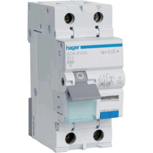 Hager ADA910G Aardlekautomaat 10A 1p B-kar