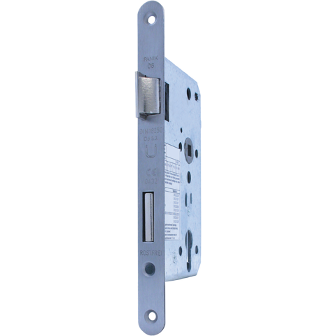 Mauer 4316 Panic lock PZW 60mm stainless steel Din LS front plate 24mm round