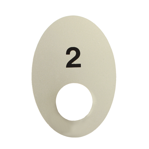 Number sticker oval 55x23mm gray/black numbered