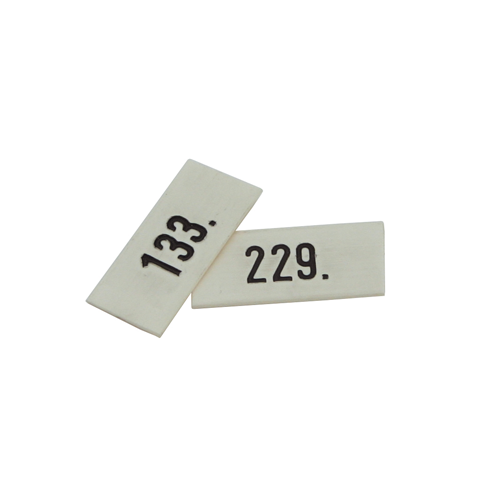 Number plate plastic white numbered