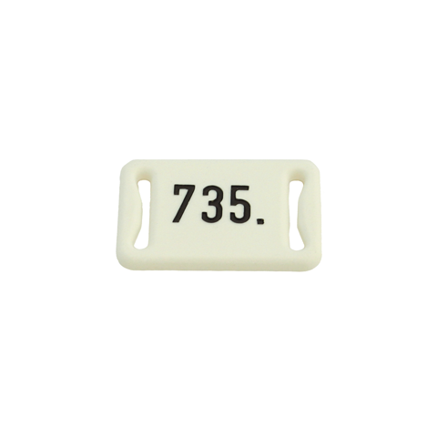 Number plate plastic white numbered